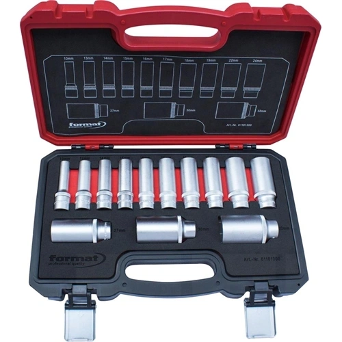 Format dugókulcs betét készlet 12 szög 1/2 10-32mm 13 részes F230567