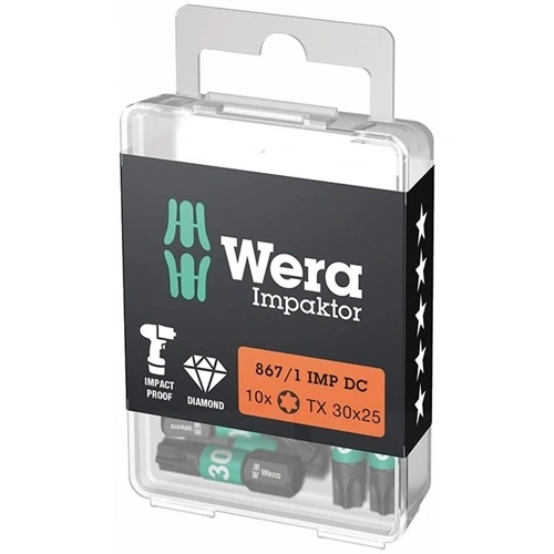 Wera bit Impaktor 1/4 DIN 3126 C6.3 T30x25mm 10 darabos csomag F231302