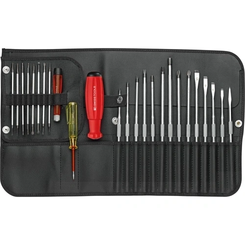Swiss Tools cserélhető cs.penge kl. 25 részes felgöngyölíthető táskában F231536