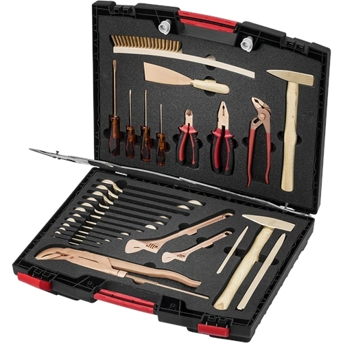 Endres Tools szikramentes lakatos szerszámkészlet 24 részes, műanyag kofferben habszivacs tálcával 7250005S-K F234027