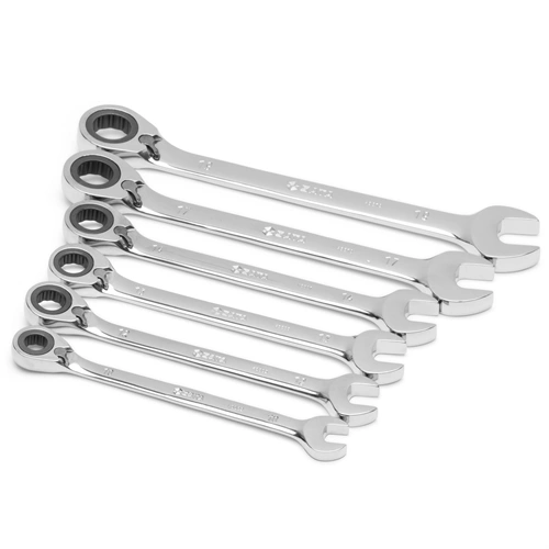 SATA racsnis csillag-villáskulcs készlet 10-19mm 6 részes irányváltós (kofferben) F234436