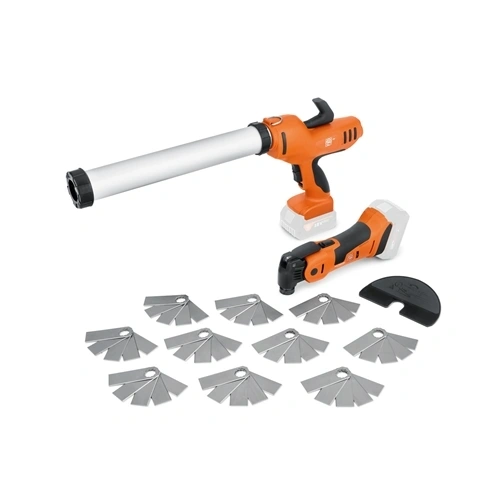 Fein AKP 18-600 AS + AMM 700 1.7 Q AS akkus kinyomópisztoly + MultiMaster fugafelújító készlet (akku és töltő nélkül) F238810