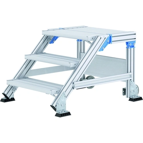 Zarges egyoldalon járható dobogós lépcső 5 fok 45° 400mm F240387