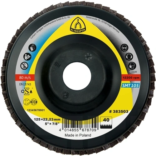 Klingspor Extra Lamellás csiszolótányér, 115 x 22.23 mm szemcse P60 kúpos F240900