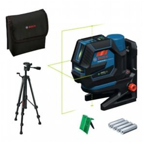 Bosch GCL 12V-50-22 CG zöld kombilézer + RM 20 tartó + AA1 elemadapter + 4 x 1.5V LR6 AA elemek + BT 150 állvány F273745