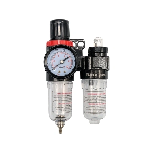 YATO Levegő szűrő nyomásszabályzóval kenőtartállyal 1/4" 25 cm3 (YT-2384) F286893
