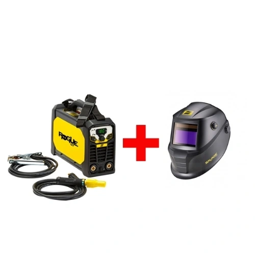 ESAB Rogue ES 180i inverteres hegesztőgép + ESAB Savage A40 9-13 automata hegesztő fejpajzs (fekete) F600012