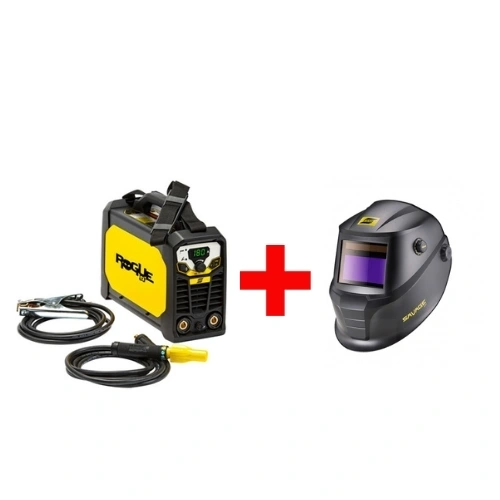 ESAB Rogue ES 180i PRO inverteres hegesztőgép + ESAB Savage A40 9-13 automata hegesztő fejpajzs (fekete) F600013