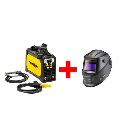 ESAB Rogue ES 200i PRO inverteres hegesztőgép + ESAB Savage A40 9-13 automata hegesztő fejpajzs (fekete) F600014